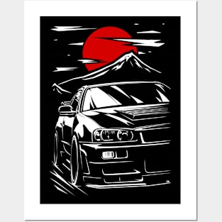 Nissan Skyline R34 GT-R Haruna Front Posters and Art